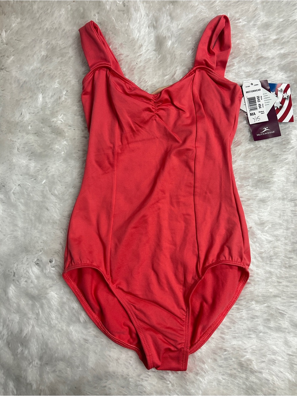 Motionwear woman Medium sunset coral  One-Piece Leotard NWT